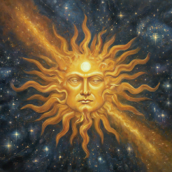 An illustration representing the Sun in Capricorn